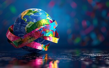 Colorful World Globe Generative AI