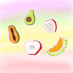 fruit sticker illustration