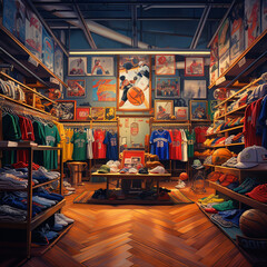 Interior of a sports store.