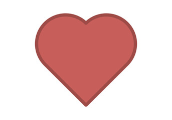 Icono de un corazón con bordes rojos.