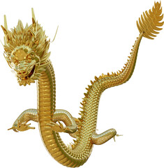 Obraz premium Chinese Golden Dragon for Power and Success. Year of Dragon.