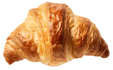 Tasty fresh croissant bread on a transparent background Generated by AI