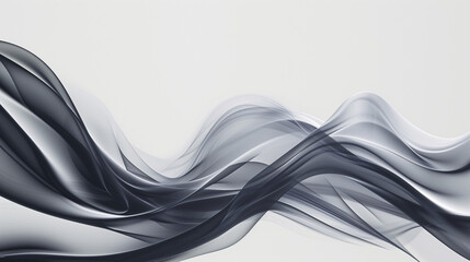 Abstract grey background poster with dynamic waves, Ai generated image