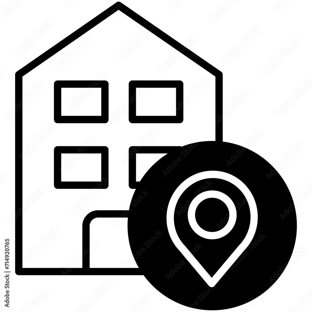 Canvas Prints apartment location solid glyph icon