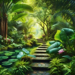 Botanical Bliss Tropical Garden Escape
