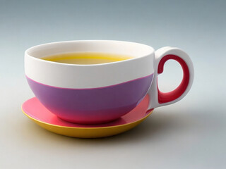 Hot tea served in a bone china cup and saucer generated ai