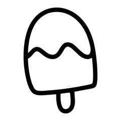 Doodle ice cream line icon.
