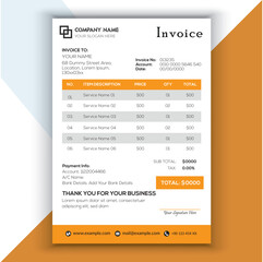 Business corporate creative invoice template. Business invoice for your business.