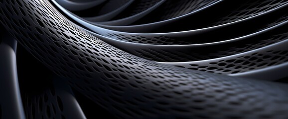 Up-close view of carbon fiber patterns against a backdrop of new-age technology, creating a visually striking image - obrazy, fototapety, plakaty