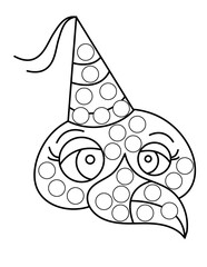 Animal coloring page for kids, dot markers activity book