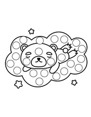 Animal coloring page for kids, dot markers activity book