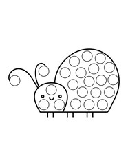 Animal coloring page for kids, dot markers activity book