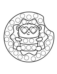 Animal coloring page for kids, dot markers activity book