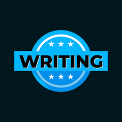 Writing writer content business icon badge label design vector