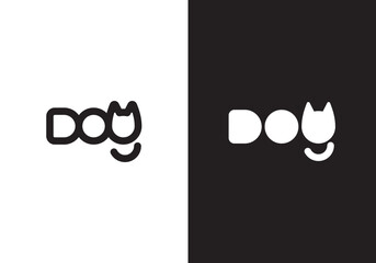 dog and cat logo design. pet care wordmark concept element symbol template