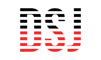 DSJ three initial letter iconic line negative space minimal logo design vector template. monogram, abstract, wordmark, business, typography, minimalist, brand, company, flat, modern, unique, simple