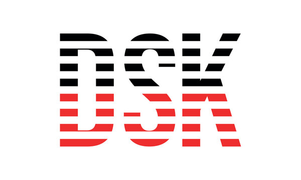 DSK three initial letter iconic line negative space minimal logo design vector template. monogram, abstract, wordmark, business, typography, minimalist, brand, company, flat, modern, unique, simple