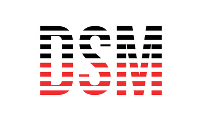 DSM three initial letter iconic line negative space minimal logo design vector template. monogram, abstract, wordmark, business, typography, minimalist, brand, company, flat, modern, unique, simple