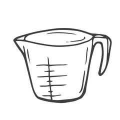 measuring cup doodle sketch in vector - obrazy, fototapety, plakaty