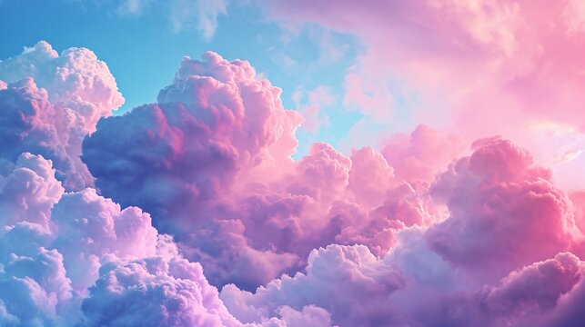 Pink and Purple Clouds in a Sky Generative AI