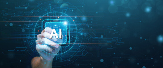 AI technology artificial intelligence People using intelligent robot technology. AI artificial...