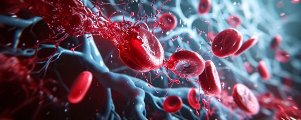 Blood Cells in a Blood Vessel Generative AI