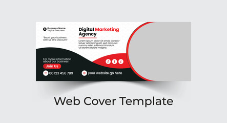 Professional corporate business social cover template design and web banner template design with creative, eye catching, professional and modern colorful layout vector