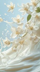 a few jasmine flowers, splash of milk