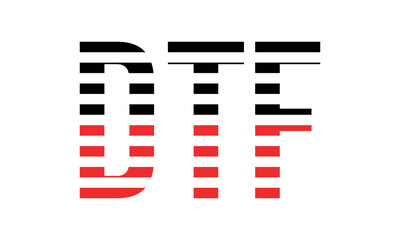 DTF three initial letter iconic line negative space minimal logo design vector template. monogram, abstract, wordmark, business, typography, minimalist, brand, company, flat, modern, unique, simple