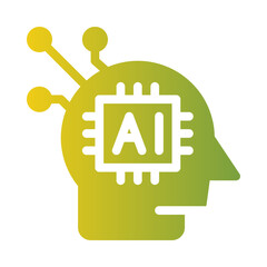 ai assistant flat gradient icon