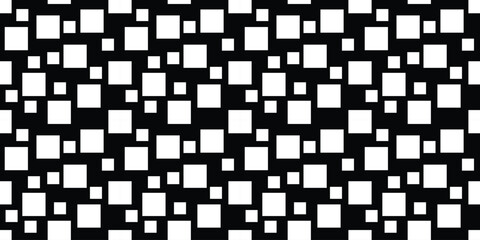 Seamless pattern.White squares on black background.Vector illustration.