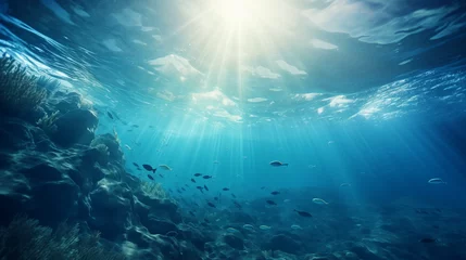  Sea or ocean underwater deep nature background , Ai generated image © Trendy Motion