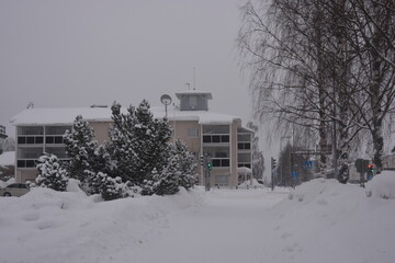 A small, cute winter town is Varkaus located in the province of North Savonia, Finland. Houses,...