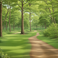 Fototapeta na wymiar Animated Forest Pathway