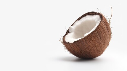 Tropical Delight: Fresh Coconut on Pristine White