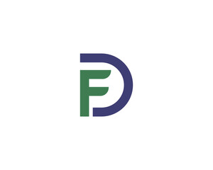 DF FD logo design vector template