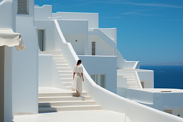Naklejka premium Very peaceful white and minimalistic architecture