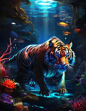 Ai generative tiger, master Tiger, Ai generative, wonderful tiger, Animals.