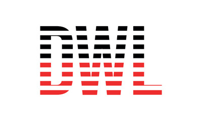 DWL three initial letter iconic line negative space minimal logo design vector template. monogram, abstract, wordmark, business, typography, minimalist, brand, company, flat, modern, unique, simple