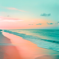 Fototapeta na wymiar The sunset on the beach. Generative AI