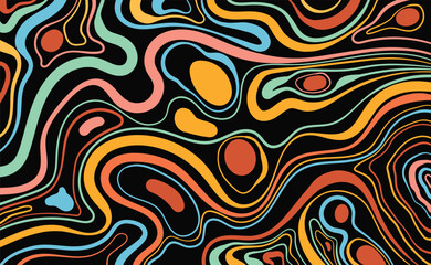 Groovy Liquify Colorful Wavy Lines Background