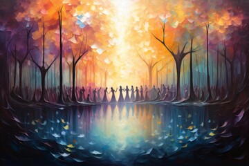 Harmonious celestial choirs in Fantasy - Generative AI