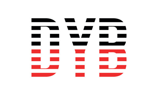 DYB three initial letter iconic line negative space minimal logo design vector template. monogram, abstract, wordmark, business, typography, minimalist, brand, company, flat, modern, unique, simple
