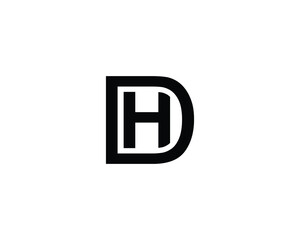 DH HD Logo design vector template