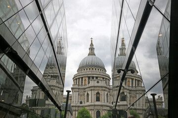 St Paul's Cathedral reflected in an office block