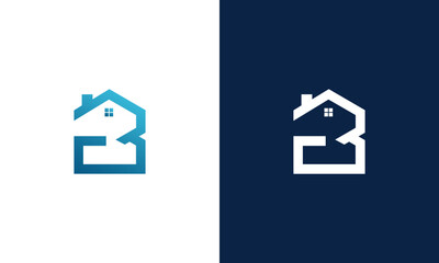 initials E and B house logo design vector icon