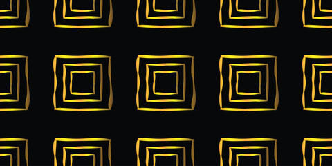 Seamless pattern.Golden curved squares.Vector illustration.