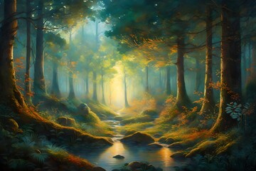 forest background painting