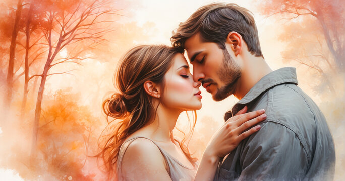 Перейти к странице
|1234Далее
A beautiful couple in love. A man and a woman in a gentle embrace . illustration of Valentine's Day. the concept of family