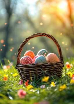 Easter eggs cute bunny. Funny decoration. Happy Easter